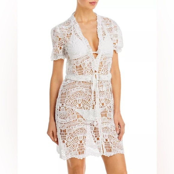 New Capittana Margot Bridal Lace Mini Swim Cover-Up Crochet🤍XS/S Limited Edition - Picture 3 of 16